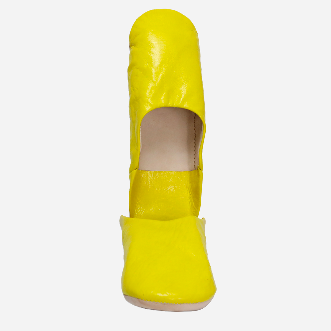 Babouche Dalia En Cuir Jaune