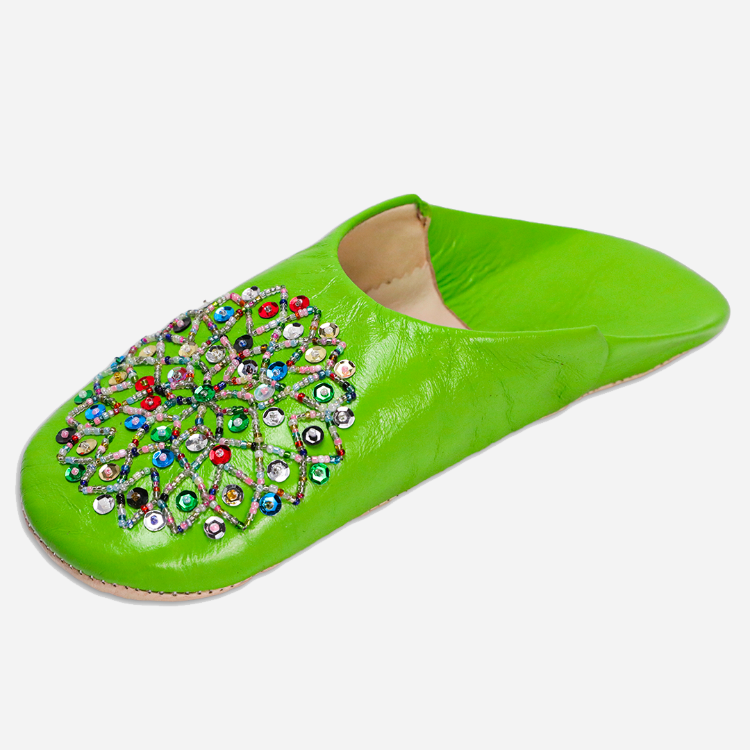 Slippers Lilya In Green Leather