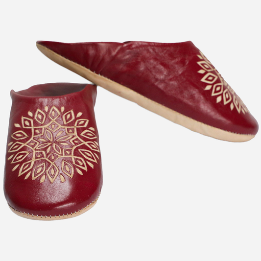 Nejma Slippers In Burgundy Leather