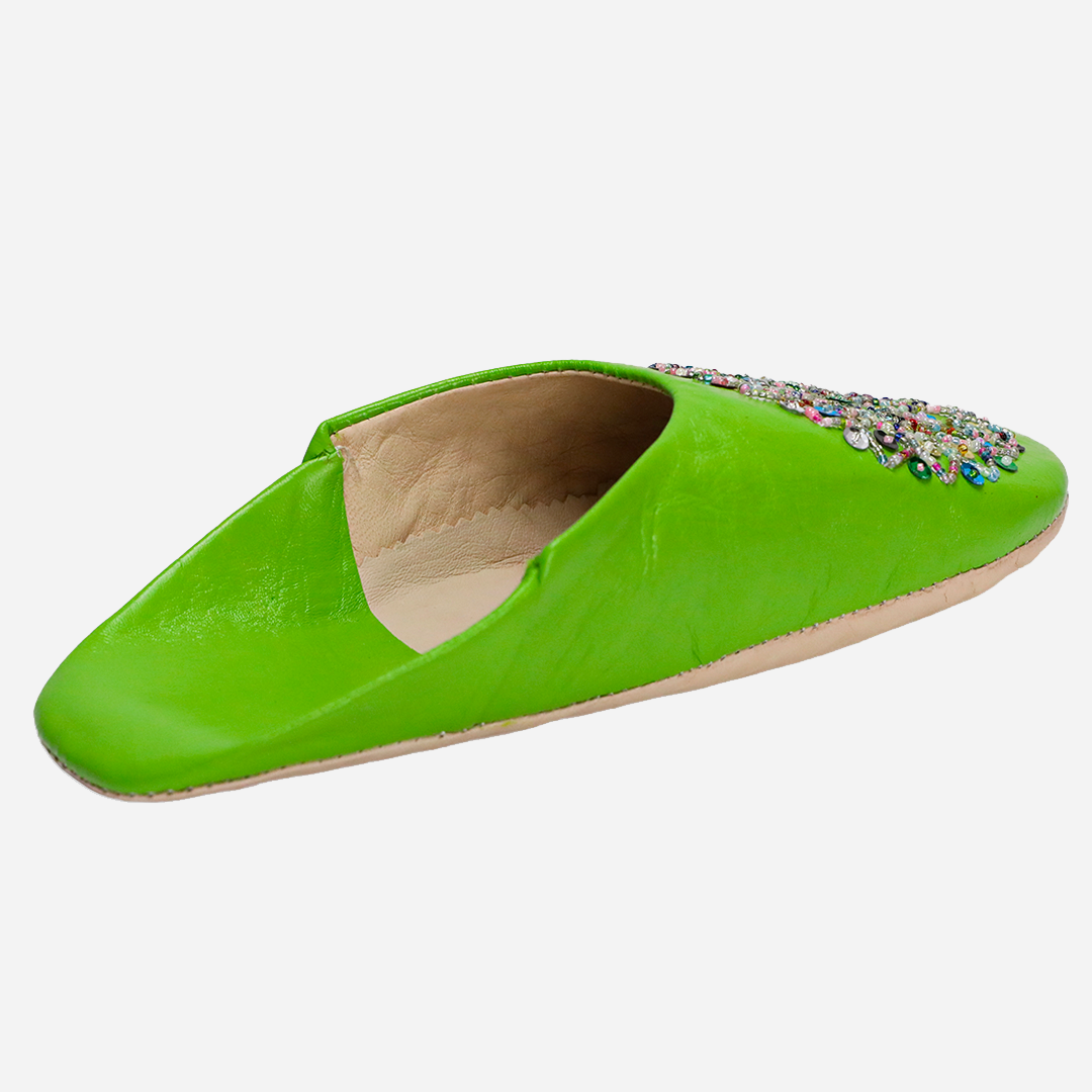 Slippers Lilya In Green Leather