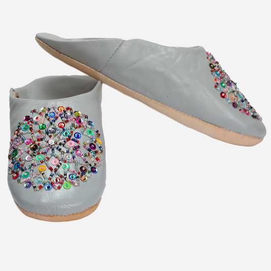 Slippers Lilya In Gray Leather