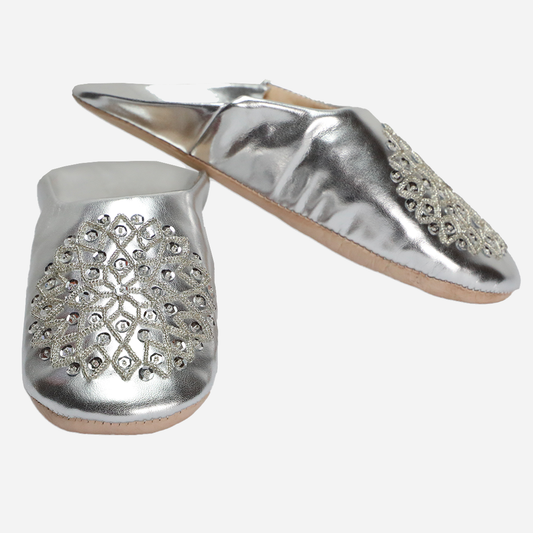 Slippers Lilya In Silver Leather