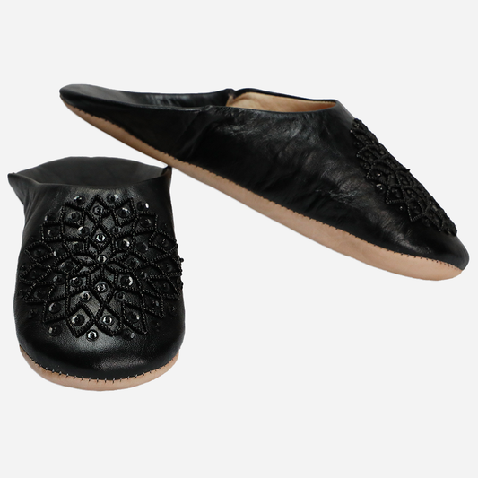 Slippers Lilya In Black Leather
