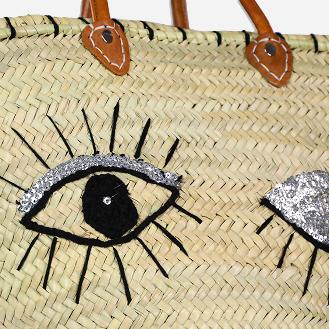 Bag Evil eye leather handles